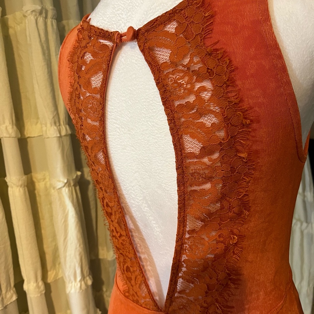 Free People Orange Open Back Dress